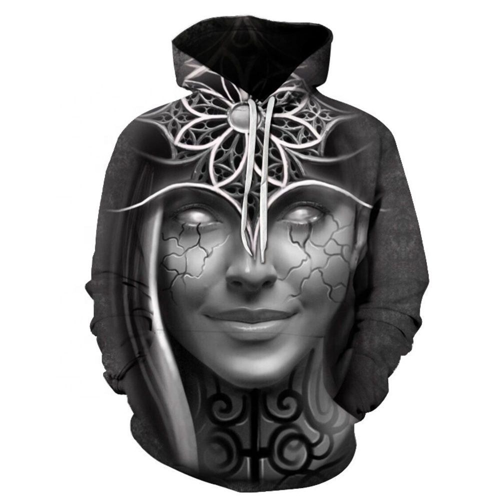 X01149L New European American men's casual head pocket 3D portrait loose and large hoodie, Black
X01149L New European American men's casual head pocket 3D portrait loose and large hoodie, Black