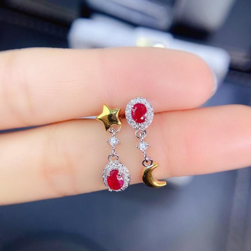 shilovem Natural New Burning Pigeon Blood Ruby Gemstone earrings for Women 925 Sterling Silver gift wedding 3*4mm jce0304812agh 
shilovem Natural New Burning Pigeon Blood Ruby Gemstone earrings for Women 925 Sterling Silver gift wedding 3*4mm jce0304812agh