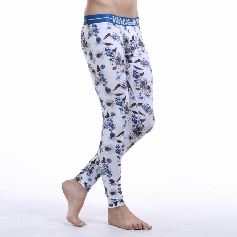 WJ Men's Warm Pants Cotton Breathable Slimming Plaid Thin Leggings Autumn and Winter Monolayer Male Long Johns 201023
