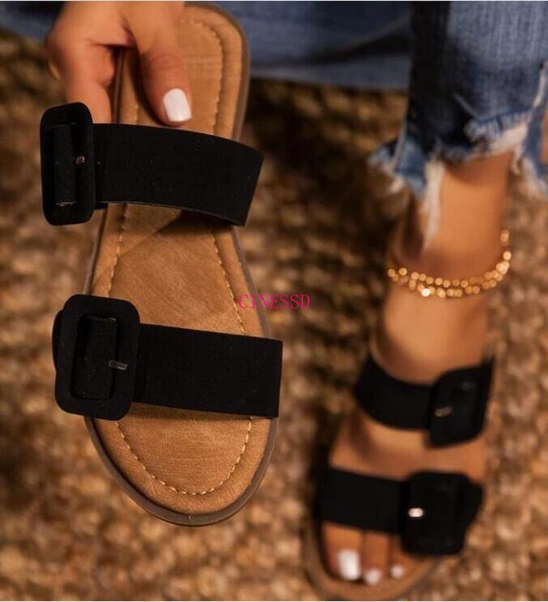 2021 Outdoor Casual Fashion Slippers Flip Flops Spring/summer New Women Double-layer Leather Buckle Flat Non-slip Beach Sandals, Black
2021 Outdoor Casual Fashion Slippers Flip Flops Spring/summer New Women Double-layer Leather Buckle Flat Non-slip Beach Sandals, Black