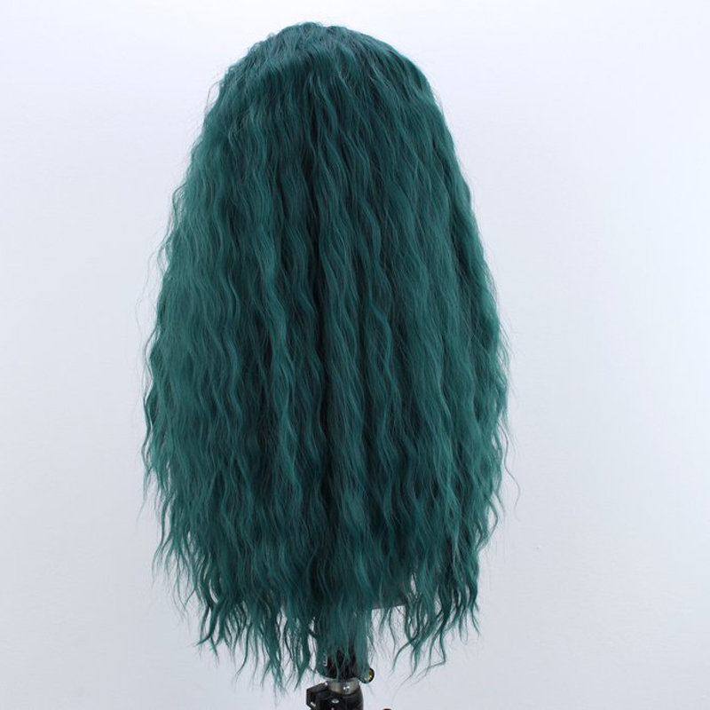 New fashion ombre green brazilian full Lace Front Wig Long Natural water Wave heat resistant hair synthetic Wigs