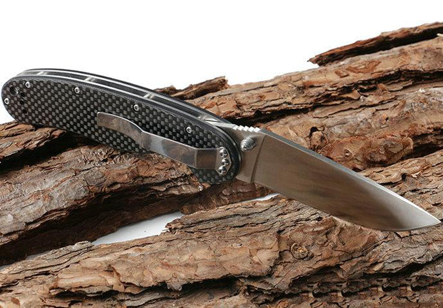 High Quality Pocket Folding Knife 8Cr13Mov Drop Point Satin Finish Blade Carbon Fiber + Stainless Steel Sheet Handle Ball Bearing Kniv
