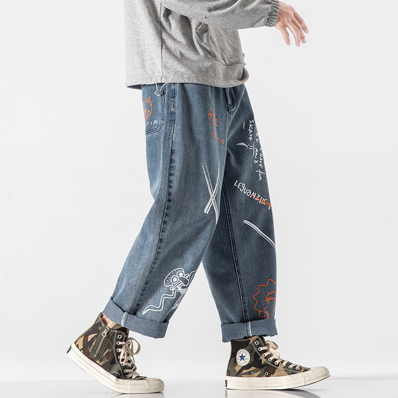 2021 New Autumn Spring Men's Print Hip Hop Stretch Trendy Holes Straight Denim Trouers Cipw, Gk20439 2
2021 New Autumn Spring Men's Print Hip Hop Stretch Trendy Holes Straight Denim Trouers Cipw, Gk20439 2
