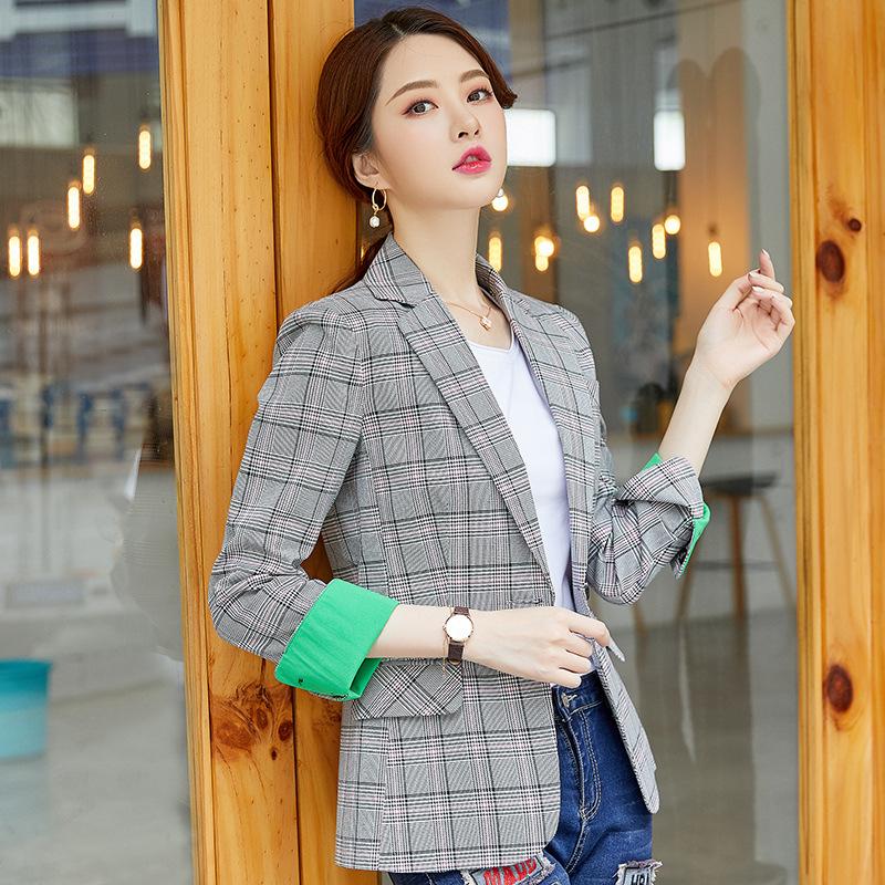 High quality women' blazer Long sleeve slim plaid suit jacket female 2020 autumn new office jacket Women' suit
High quality women' blazer Long sleeve slim plaid suit jacket female 2020 autumn new office jacket Women' suit
