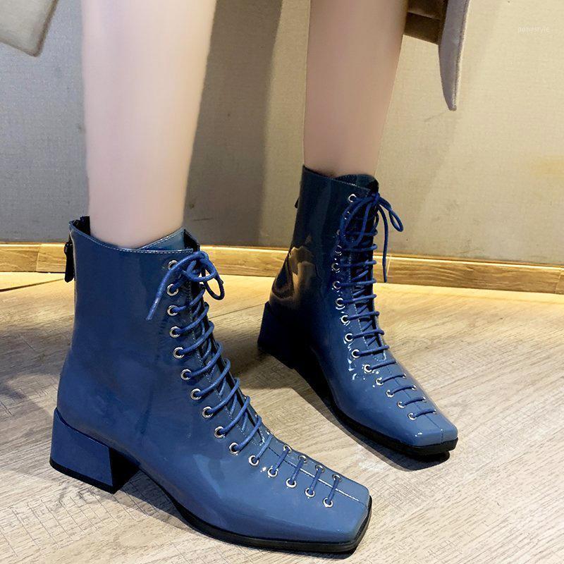 Rimocy Dark Blue Patent Leather Women's Ankle Boots 2020 Fashion Cross Strap Square Toe Heels Shoes Woman Black Booties Mujer1
Rimocy Dark Blue Patent Leather Women's Ankle Boots 2020 Fashion Cross Strap Square Toe Heels Shoes Woman Black Booties Mujer1