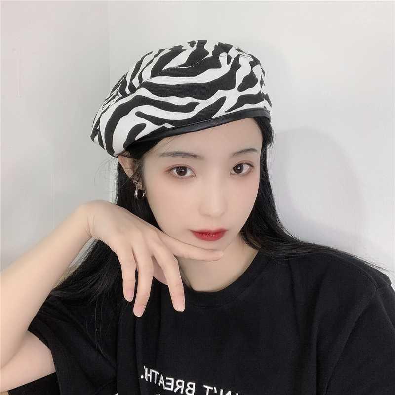 New beret lady autumn thin retro British celebrity style temperament painter hat animal striped casual joker octagonal hats1, White black
New beret lady autumn thin retro British celebrity style temperament painter hat animal striped casual joker octagonal hats1, White black