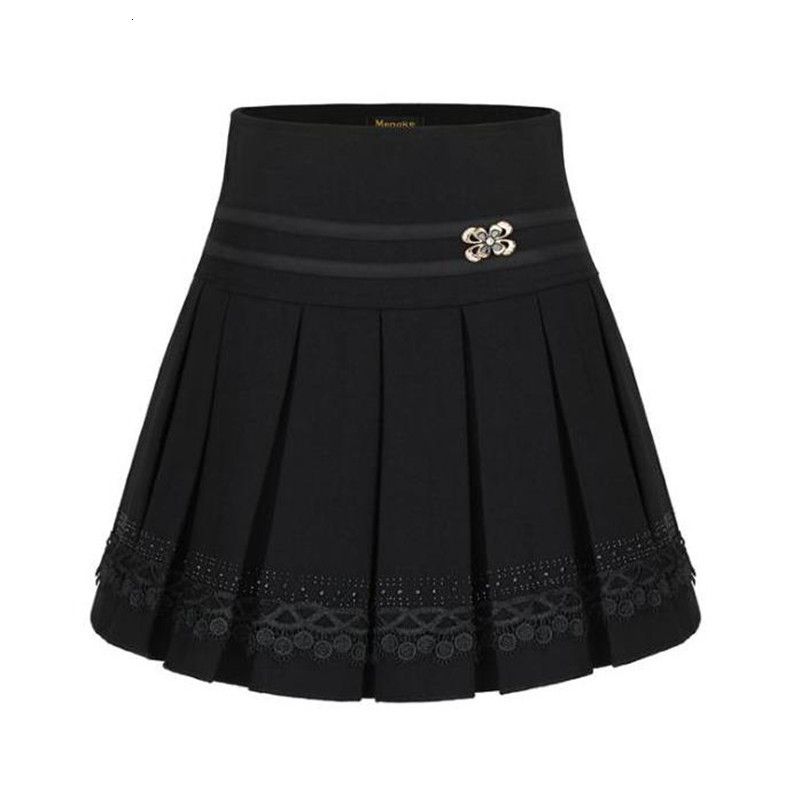 Autumn Female Winter New Color Big Lace Plied Skirt 1xv9, Black