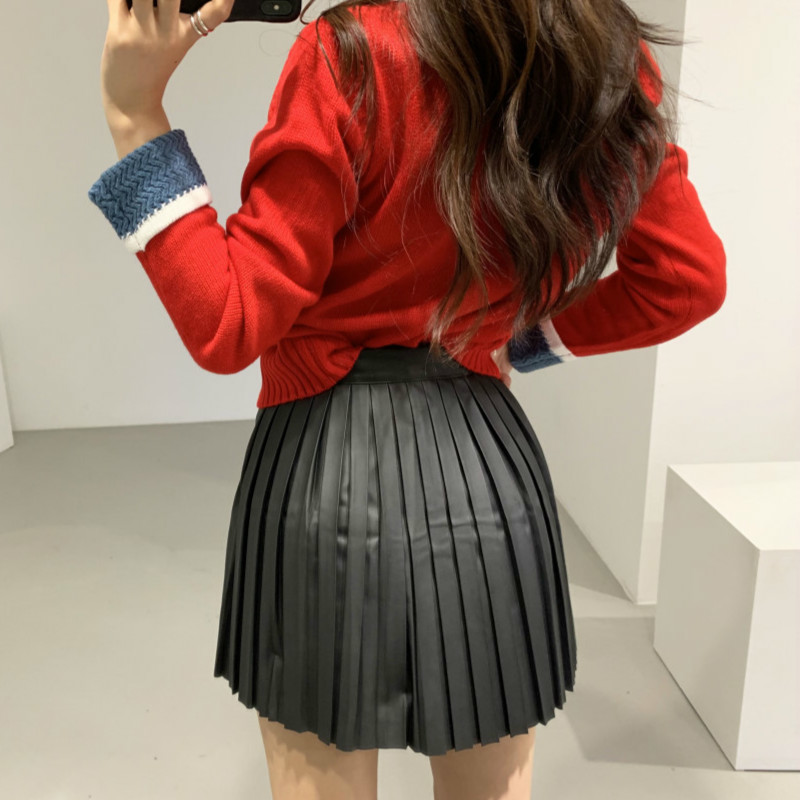 Gagaok Women Knitted Streetwear Sweater Early Spring New V-Neck Button Patchwork Short Sexy Slim Wild Female Fashion Cardigans 201030wtt