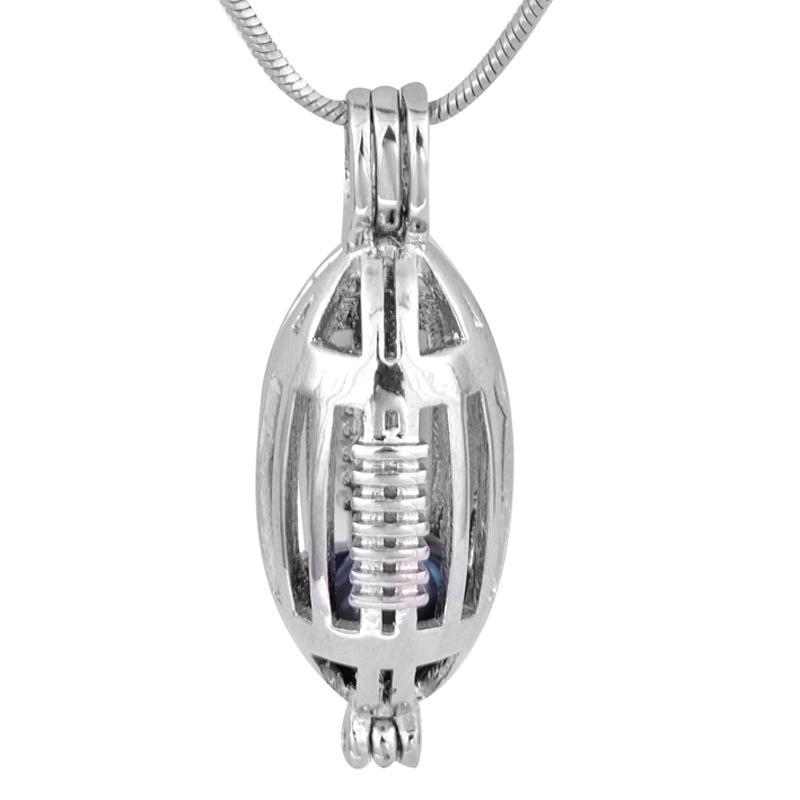 Sport Theme Silver Plated Rugby Cage Pendant Pearl Crystal Jewel DIY Fashion Jewellery Accessory P119
Sport Theme Silver Plated Rugby Cage Pendant Pearl Crystal Jewel DIY Fashion Jewellery Accessory P119