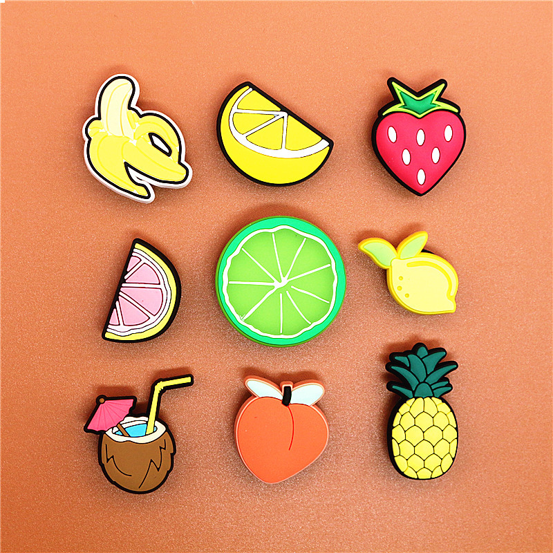 Original PVC Fruits Shoe Buckle Accessories Cute Pineapple Peach Banana Shoe Decoration Charms Bracelets Kids Gift
Original PVC Fruits Shoe Buckle Accessories Cute Pineapple Peach Banana Shoe Decoration Charms Bracelets Kids Gift