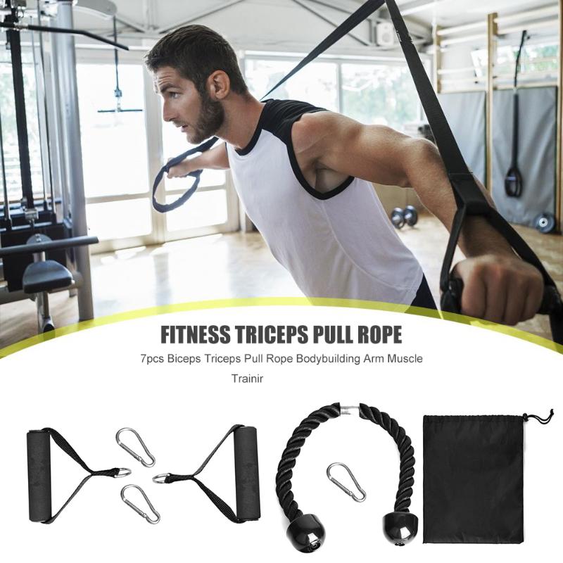 7pcs Fitness Home Gym Bodybuilding Muscle Strength Training Attachment Biceps Triceps Pull Rope with Buckles Handles Exercise
7pcs Fitness Home Gym Bodybuilding Muscle Strength Training Attachment Biceps Triceps Pull Rope with Buckles Handles Exercise