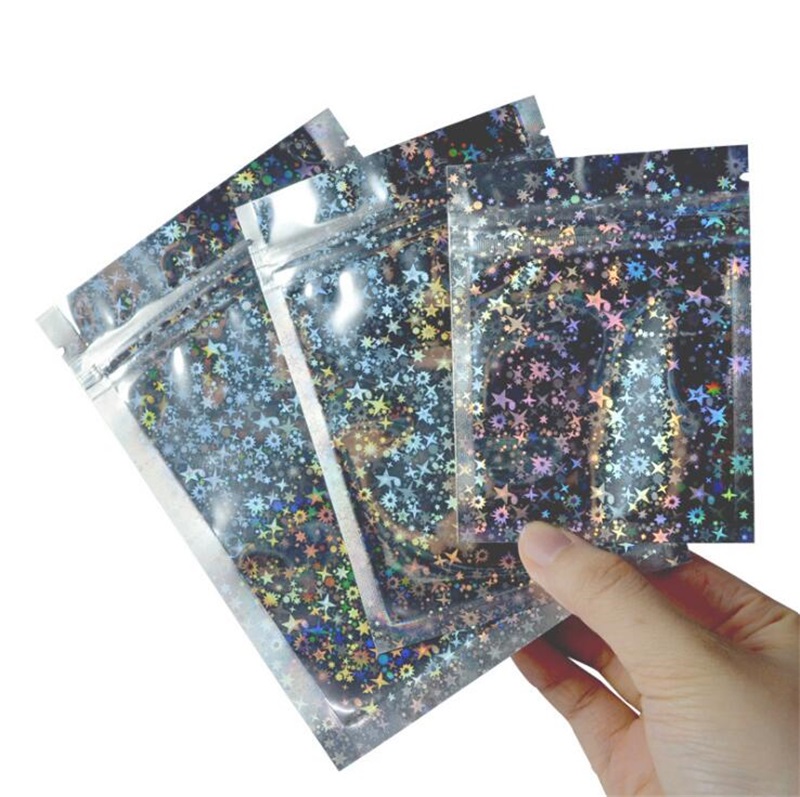 Resealable Smell Proof Bags Foil Pouch Bag Flat Mylar Bag For Party Favor Food Storage Holographic Color With Glitter Star
Resealable Smell Proof Bags Foil Pouch Bag Flat Mylar Bag For Party Favor Food Storage Holographic Color With Glitter Star