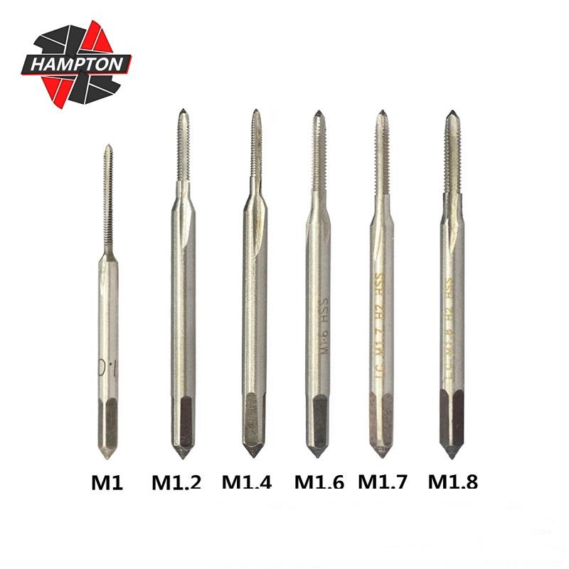 Hampton 6pcs/10pcs M1 M1.2 M1.4 M1.6 M1.7 M1.8 M2 M2.5 M3 M3.5 Mini Tap Drill Bit Machine Metric Thread Tap Set HSS Screw
Hampton 6pcs/10pcs M1 M1.2 M1.4 M1.6 M1.7 M1.8 M2 M2.5 M3 M3.5 Mini Tap Drill Bit Machine Metric Thread Tap Set HSS Screw