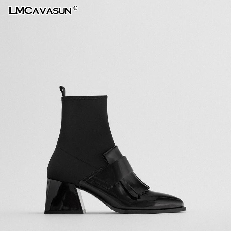 LMCAVASUN Women's Boots Square Toe Soft Socks Thick Heel boots HIGH HEELS SHORT British style thin, Black
LMCAVASUN Women's Boots Square Toe Soft Socks Thick Heel boots HIGH HEELS SHORT British style thin, Black