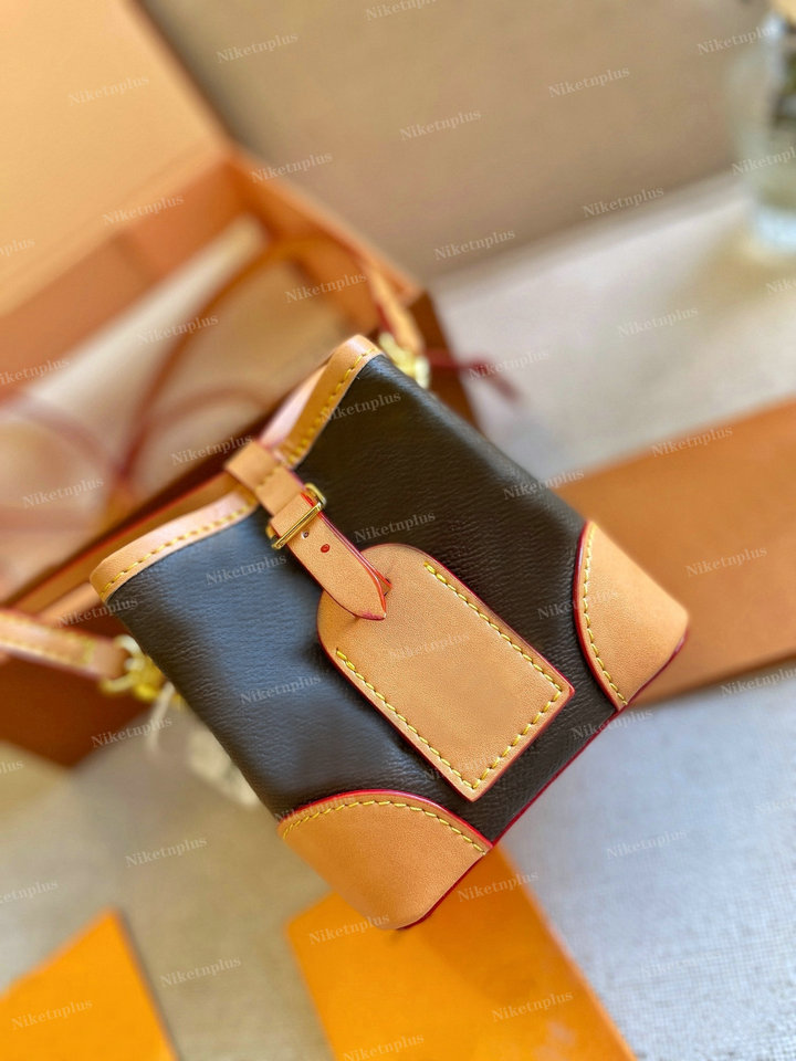 Designer Mini Bucket Bag Retiro Brown Monograms Drawstring Outdoor Hobo Purse Wallet Coated Canvas Cowhide Closure Designers Bags Adjustable Shoulder Strap, #1
Designer Mini Bucket Bag Retiro Brown Monograms Drawstring Outdoor Hobo Purse Wallet Coated Canvas Cowhide Closure Designers Bags Adjustable Shoulder Strap, #1