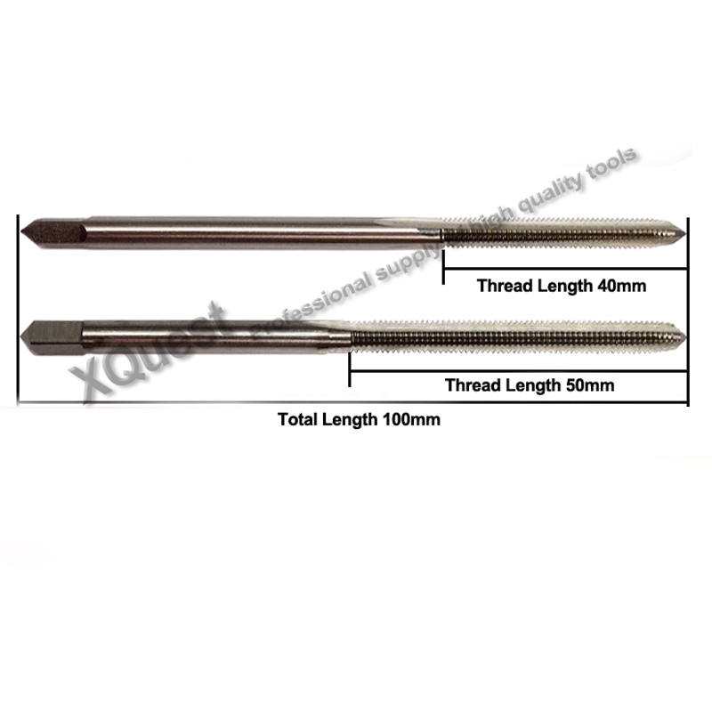 XQuest HSS Long Thread Shank Hand Taps M3 M4 M5 M6 M8 100MM 40MM 50MM Thread Length Straight Flute cutting extended handle tap
XQuest HSS Long Thread Shank Hand Taps M3 M4 M5 M6 M8 100MM 40MM 50MM Thread Length Straight Flute cutting extended handle tap