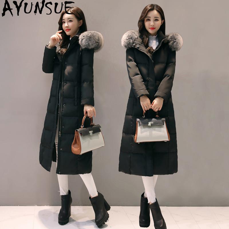 AYUNSUE 2020 Women' Down Jacket Winter Long Duck Down Coat Hooded Fur Collar Puffer Jacket Doudoune Femme Hiver D158 KJ3534, Black faux fur
AYUNSUE 2020 Women' Down Jacket Winter Long Duck Down Coat Hooded Fur Collar Puffer Jacket Doudoune Femme Hiver D158 KJ3534, Black faux fur