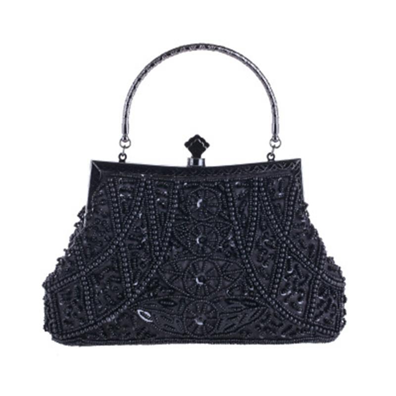 Women Vintage Bead Sequined Evening Bag Wedding Party Prom Handbag Clutch Purse, Black
Women Vintage Bead Sequined Evening Bag Wedding Party Prom Handbag Clutch Purse, Black