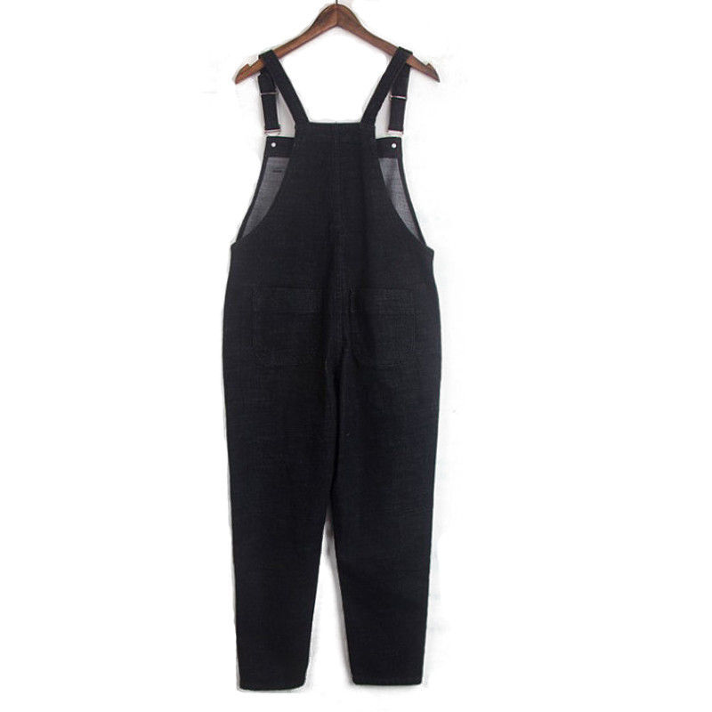 Plus Size 6XL Denim Jumpsuit Loose Boyfriend Jeans For Women Pocket Long Harem Black Jeans Women Overalls Wide Leg Rompers C5217 200930
