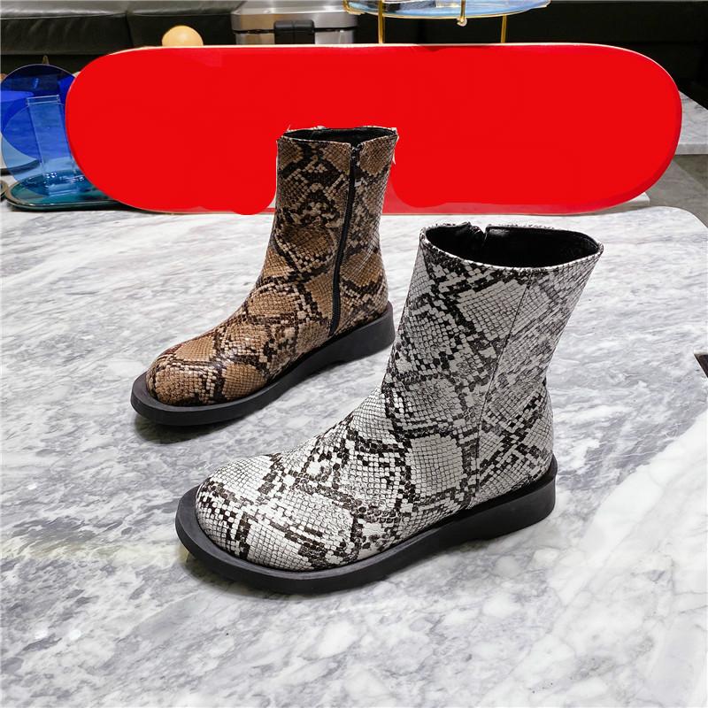 DEAT 2020 New Spring Autumn Fashion Street zipper Leather Single Shoes Women Snake Skin Pattern Boots SF718, Brown with velvet
DEAT 2020 New Spring Autumn Fashion Street zipper Leather Single Shoes Women Snake Skin Pattern Boots SF718, Brown with velvet