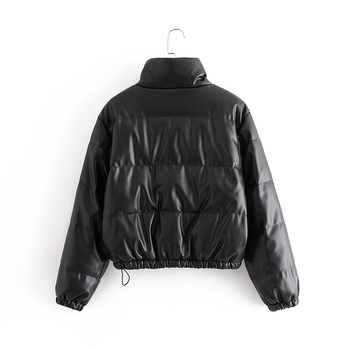 NEDEINS Winter Jacket Coat Woman Leather Jacket Fashion Warm Black Cotton Coats Female Parka Jackets 201027