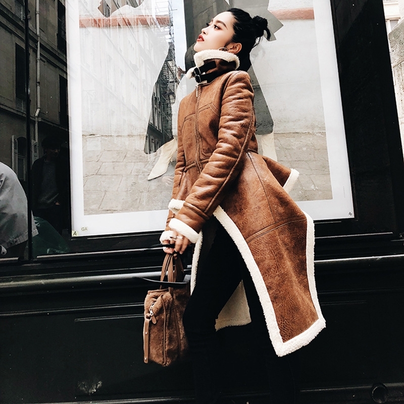 DEAT New Fashion Zipper Irregular PU Cotton Clothing Trendy Winter Hot Sale Long Section Personality Clothes Coat BE285 201217