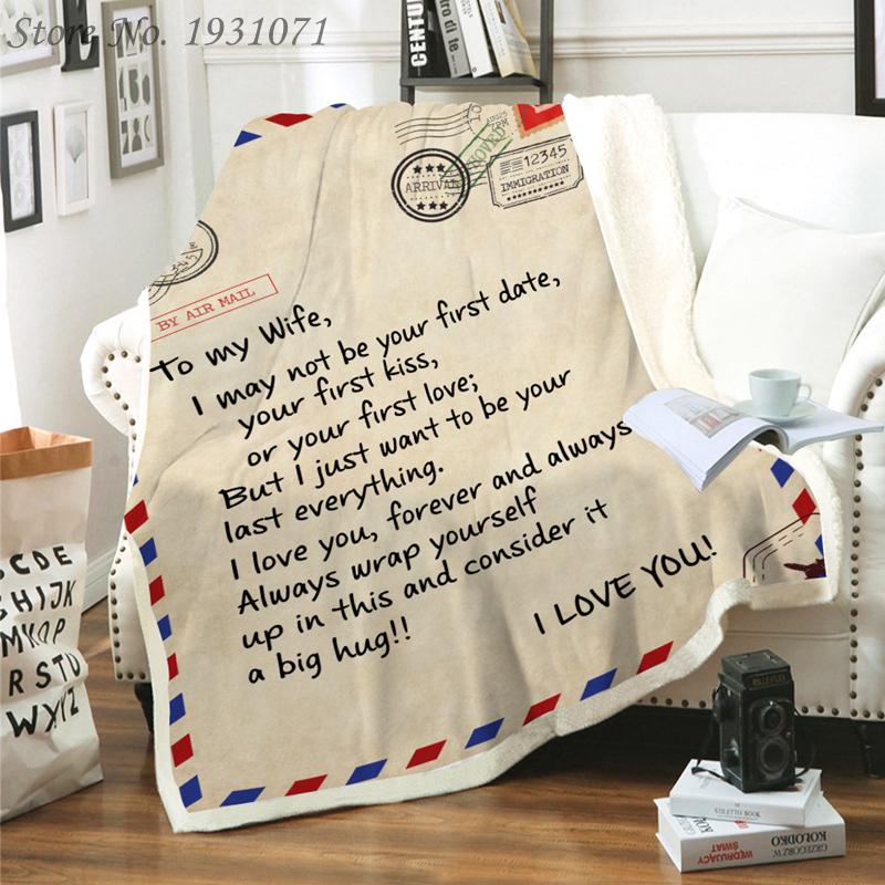 Letter Letters To My Wife Express Love Blanket 3D Print Sherpa Blanket on Bed Home Textiles Dreamlike Gift 07
Letter Letters To My Wife Express Love Blanket 3D Print Sherpa Blanket on Bed Home Textiles Dreamlike Gift 07