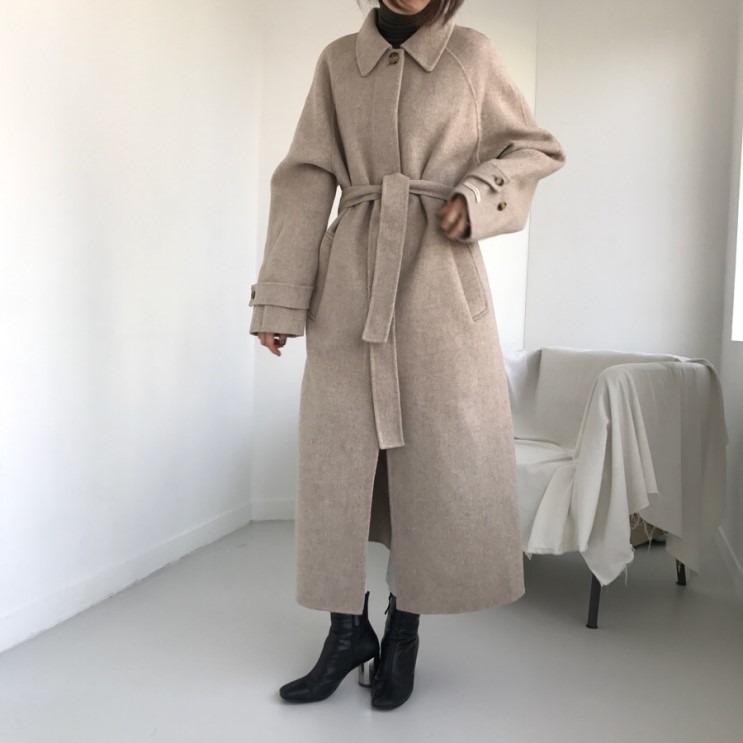 Autumn Winter Woolen Coat with Belt Turn Down Collar Single Breasted Solid Color Jackets Women Casual Outwear Overcoat Plus Size T200315