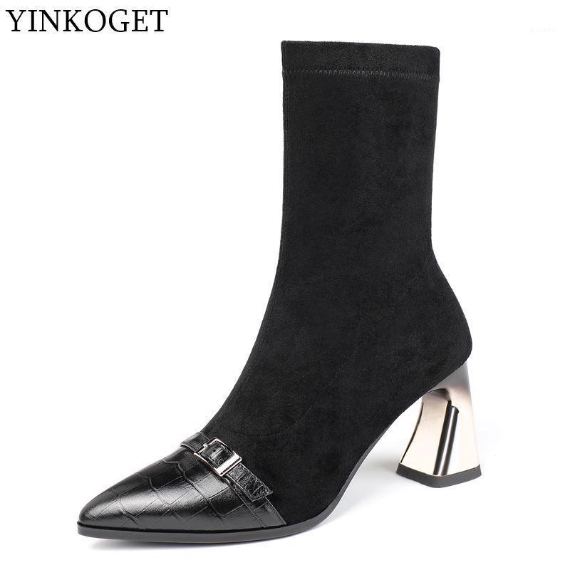 ALLBITEFO special heel genuine leather+Elastic material sexy high heels winter women boots ankle boots for women marrtin1, As picture
ALLBITEFO special heel genuine leather+Elastic material sexy high heels winter women boots ankle boots for women marrtin1, As picture