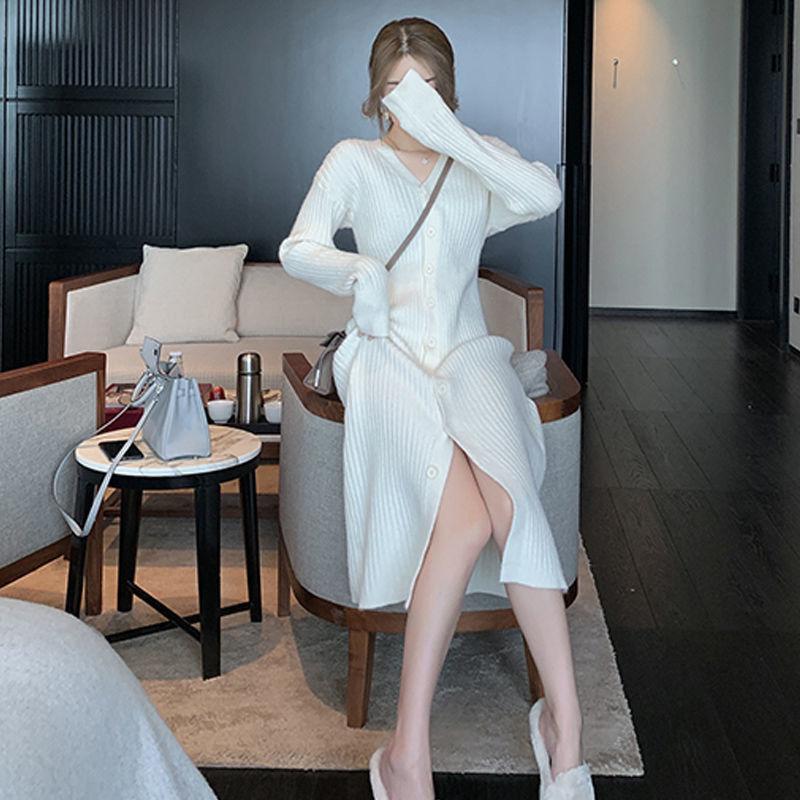 2021 spring Autumn Elegant Long Knitted Sweater Dress Cardigan Botton Korean Knitting Striped Women Jersey Pull Femme, White
2021 spring Autumn Elegant Long Knitted Sweater Dress Cardigan Botton Korean Knitting Striped Women Jersey Pull Femme, White