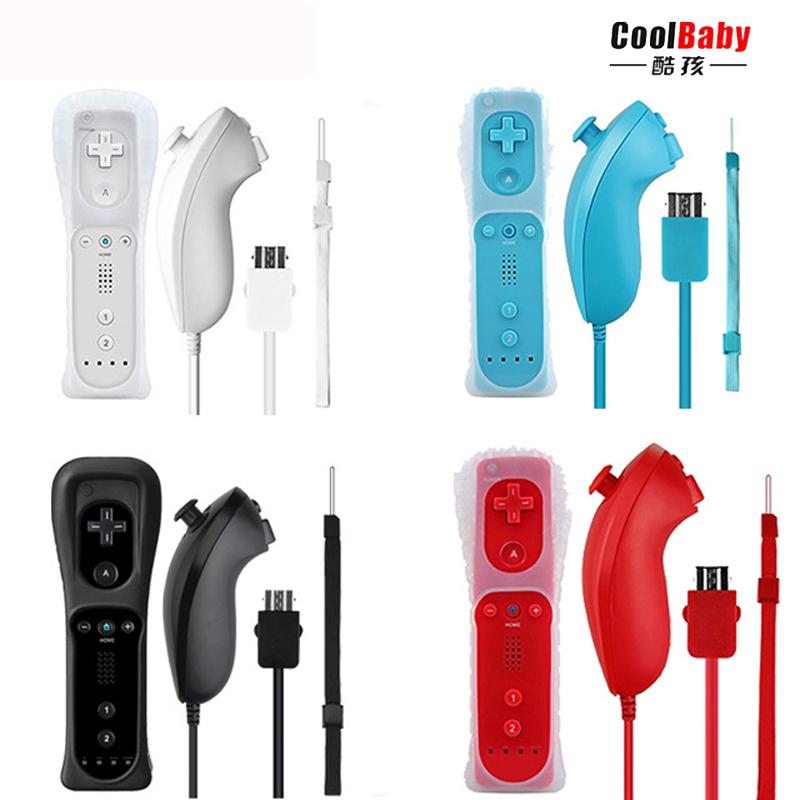 2-in-1 Wireless Remote Controller+Nunchuk Control for Wii Built-in Motion Plus Wii U gamepad joystick+Silicone Case
2-in-1 Wireless Remote Controller+Nunchuk Control for Wii Built-in Motion Plus Wii U gamepad joystick+Silicone Case