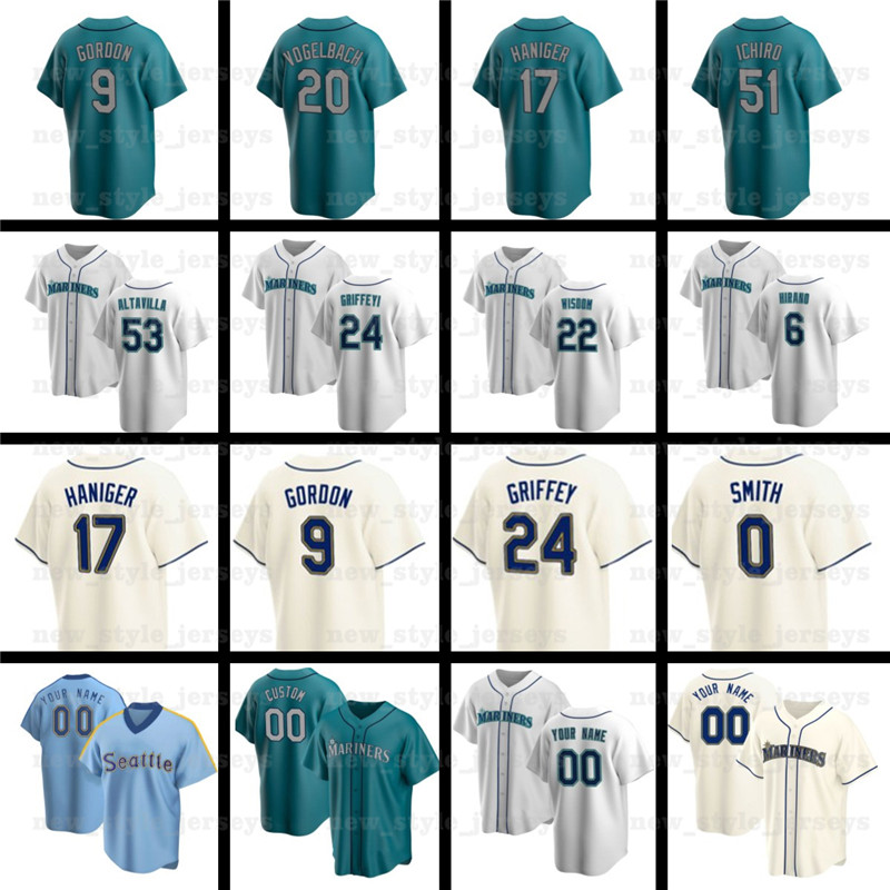 24 Ken Griffey Jr Jersey Mariners 22 Robinson Cano 51 Ichiro Suzuki Edgar Martinez Mitch Haniger Dee Gordon Custom Baseball Jerseys, Blue;black
24 Ken Griffey Jr Jersey Mariners 22 Robinson Cano 51 Ichiro Suzuki Edgar Martinez Mitch Haniger Dee Gordon Custom Baseball Jerseys, Blue;black