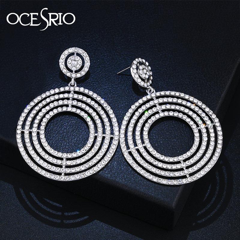 Fashion Luxury Crystal Silver Color Earrings Circle Rhinestones Layered Big Earrings Hoops Women wedding ers-m26
Fashion Luxury Crystal Silver Color Earrings Circle Rhinestones Layered Big Earrings Hoops Women wedding ers-m26