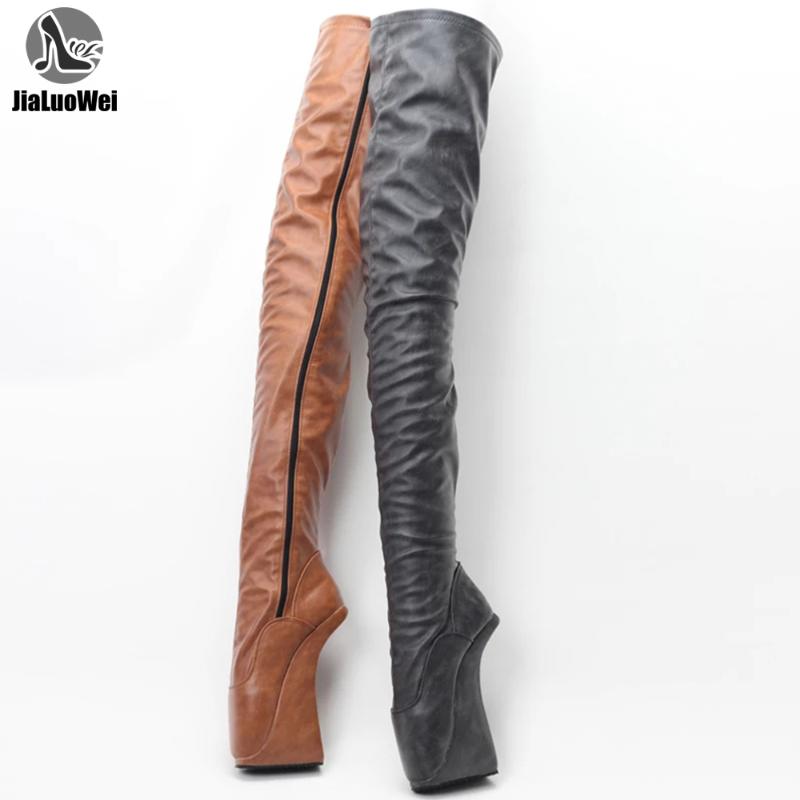 7" High Hoof Heel Heelless Strange Style Platform Sexy Fetish Crotch Long Boots Custom Made, 2 color
7" High Hoof Heel Heelless Strange Style Platform Sexy Fetish Crotch Long Boots Custom Made, 2 color