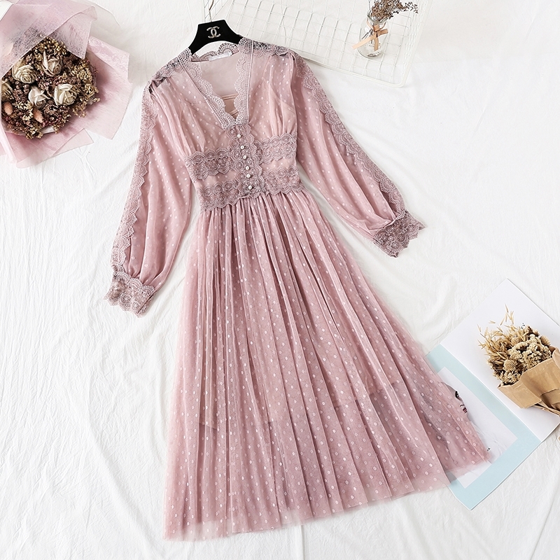 Brand New Women Lace Dress V-neck French Retro Style Long Sleeve Elegant Midi Dress High Quality Party Dress Vestidos 200928, Black;gray
Brand New Women Lace Dress V-neck French Retro Style Long Sleeve Elegant Midi Dress High Quality Party Dress Vestidos 200928, Black;gray