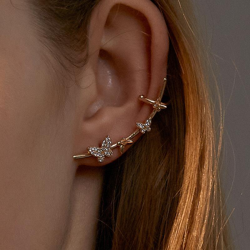 Stud 1 PC Trendy Long Rhinestone Butterfly Earrings For Women Ladies Gold Silver Color Ear Wrap Cuff Studs Jewelry
Stud 1 PC Trendy Long Rhinestone Butterfly Earrings For Women Ladies Gold Silver Color Ear Wrap Cuff Studs Jewelry