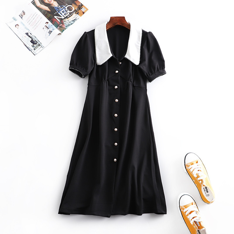 2021 New High Waist Elegant a Line Pearl Buttons Midi Retro Tea Feminine Dress Contrast Peter Color Pan Collar Vintage Red Dresses N9S6, Black
2021 New High Waist Elegant a Line Pearl Buttons Midi Retro Tea Feminine Dress Contrast Peter Color Pan Collar Vintage Red Dresses N9S6, Black