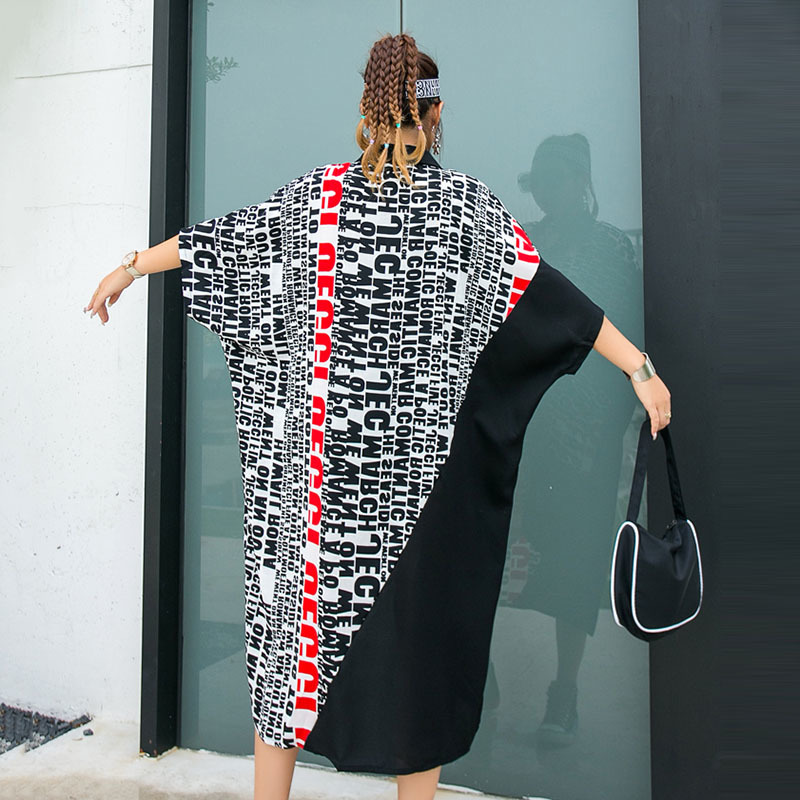 XITAO Plus Size Irregular Blouse Fashion New Women Pocket Summer Elegant Goddess Fan Split Casual Print Letter DMY5036 201126