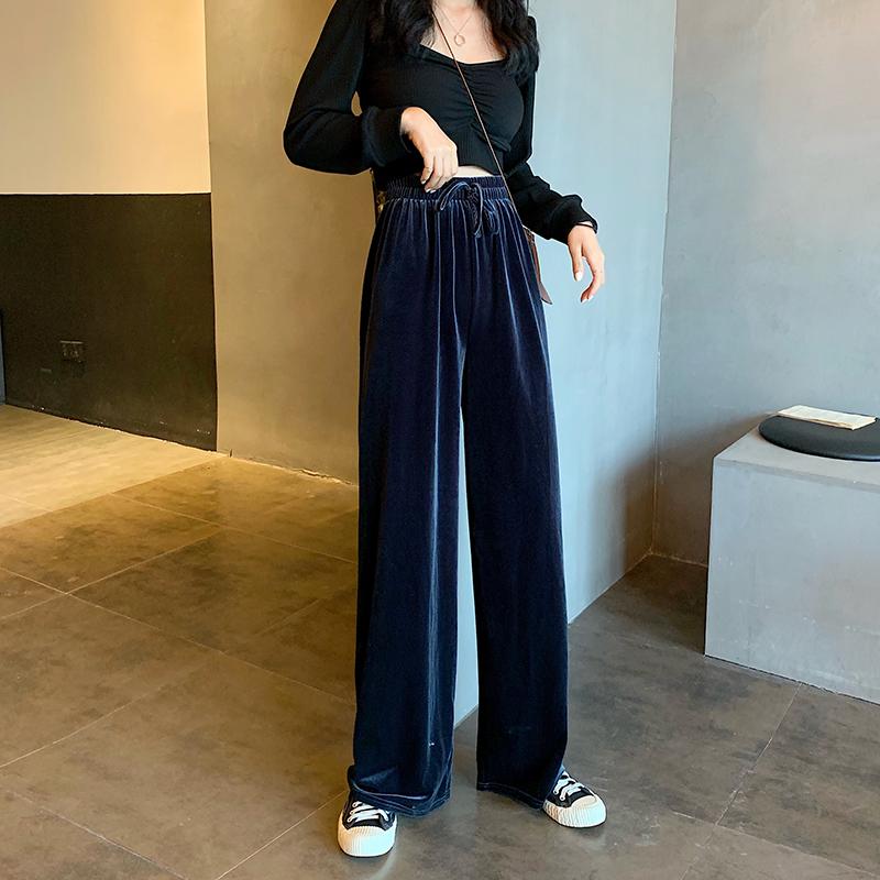 Women Straight Pleuche Pants Wide Leg High Waist Full Length Velvet Korean Winter Streetwear Loose Warm Famale Casual Trousers, Black
Women Straight Pleuche Pants Wide Leg High Waist Full Length Velvet Korean Winter Streetwear Loose Warm Famale Casual Trousers, Black