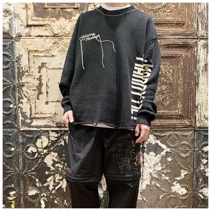 2021 Japanese Winter New Doublet Retro Letter Tassel Destruction Knitwear High Street Men's and Women's O-neck Sweater Couples E7d3, Beige
2021 Japanese Winter New Doublet Retro Letter Tassel Destruction Knitwear High Street Men's and Women's O-neck Sweater Couples E7d3, Beige