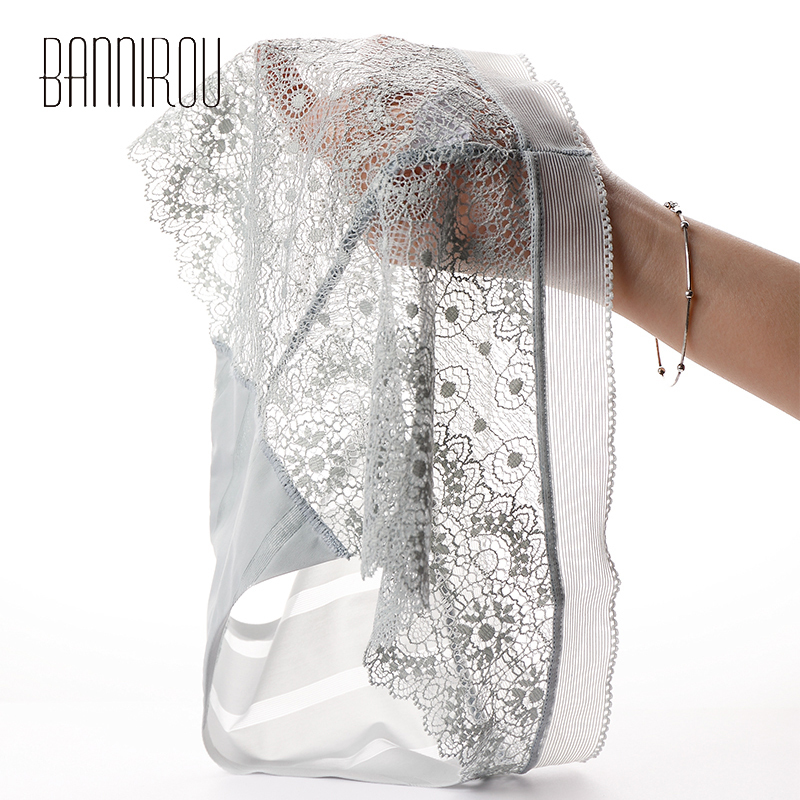 BANNIROU Woman's Briefs Sexy Lace Lingerie Underwear For Woman High Quality Soft Hot Sale Fashion Female Panties M-XL 3 Pieces 201112