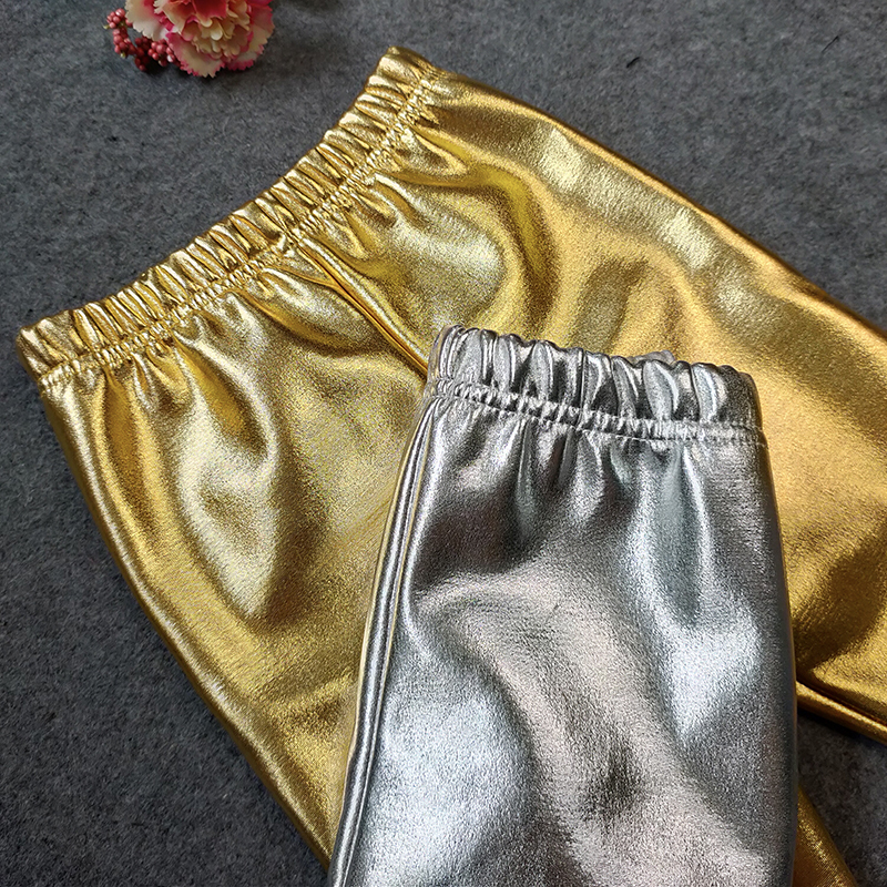 Kids Pants Autumn Winter Girls Boys Shiny PU Leather Legging Plus Velvet Keep Warm Trousers Slim Pant LJ201127