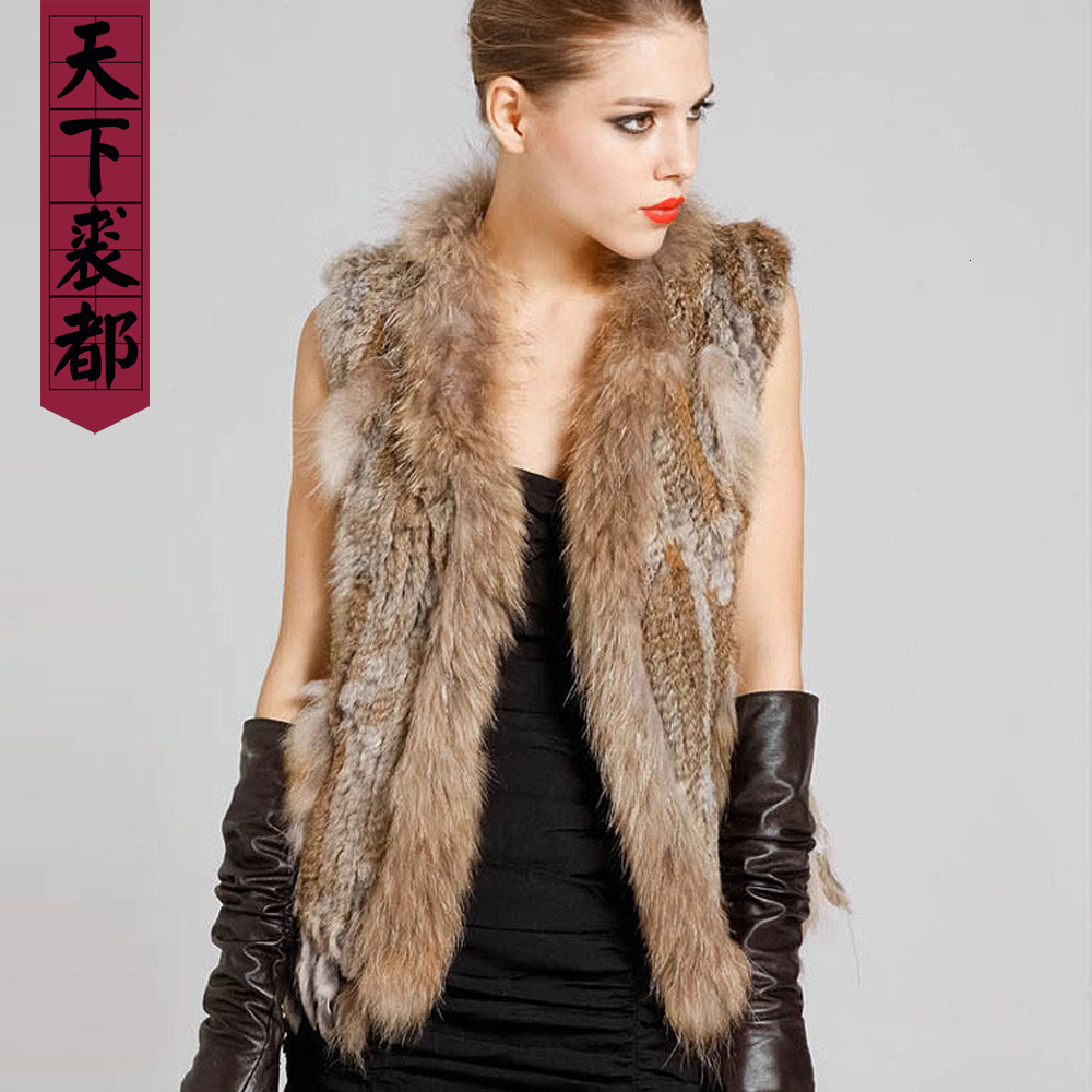 2020 Natural Rabbit with Raccoon Fur Collar Party Waistcoat Jackets Knitted Gilets Women Vest Colete Pele De Coelho, Black
2020 Natural Rabbit with Raccoon Fur Collar Party Waistcoat Jackets Knitted Gilets Women Vest Colete Pele De Coelho, Black