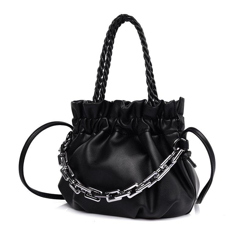 European American Fashion Folded Chains Handbag Brand 2021 PU Leather Elegant All-match Ladies Shoulder Bag Female Crossbody Bag, Black
European American Fashion Folded Chains Handbag Brand 2021 PU Leather Elegant All-match Ladies Shoulder Bag Female Crossbody Bag, Black