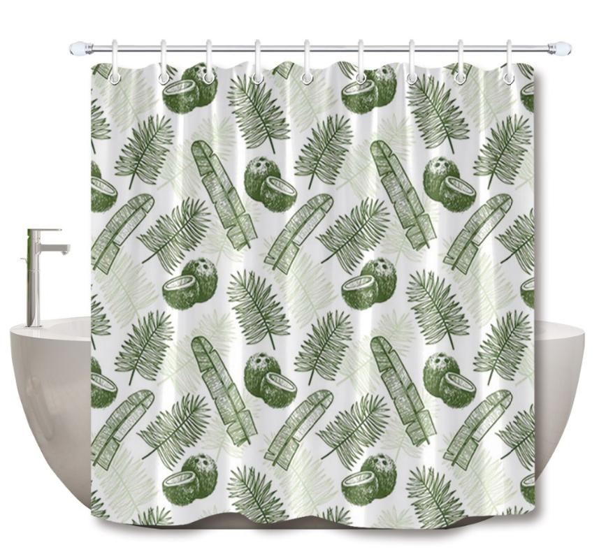 LB Tropical Green Palm Coconut Banana leaf White Shower Curtain Funny Nature Waterproof Bathroom Fabric For Art Bathtub Decor
LB Tropical Green Palm Coconut Banana leaf White Shower Curtain Funny Nature Waterproof Bathroom Fabric For Art Bathtub Decor