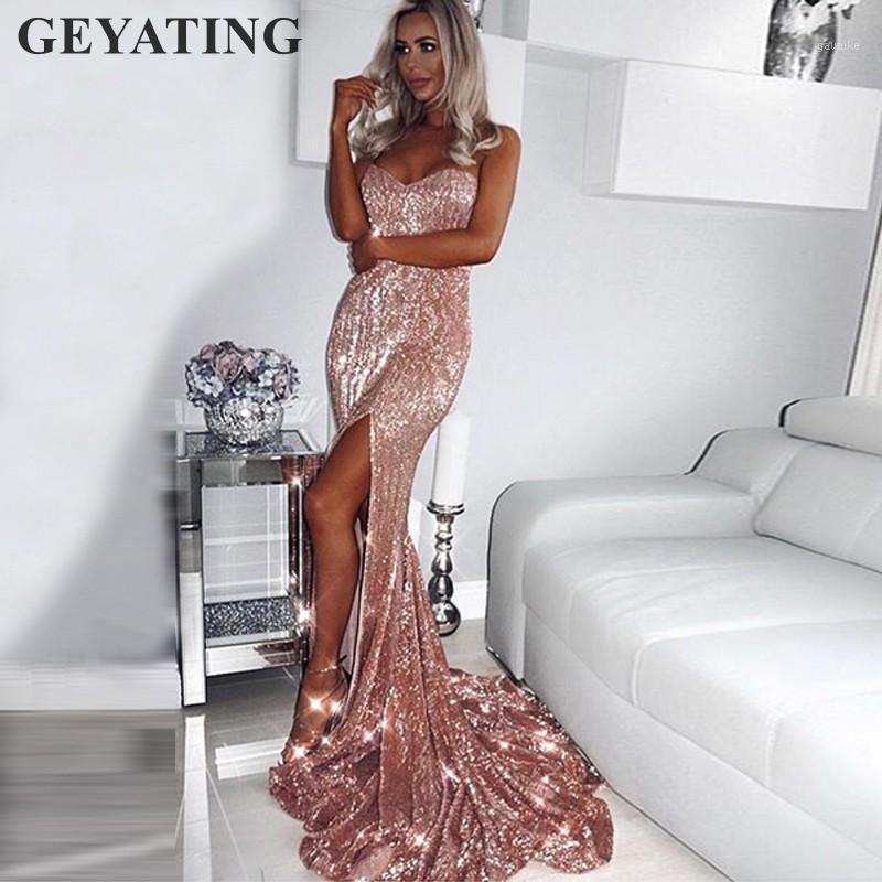 Rose Gold Long Mermaid Prom Dresses 2019 Sparkly Navy Blue Sequined Side Split Evening Party Dress Cheap Women Maxi Formal Gowns1
Rose Gold Long Mermaid Prom Dresses 2019 Sparkly Navy Blue Sequined Side Split Evening Party Dress Cheap Women Maxi Formal Gowns1
