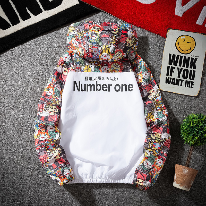 New Winbreaker Mens Casual Hoodies Jackets Printed Clothes Men's Hooded Windbreaker Male Outwear Streetwear T200117