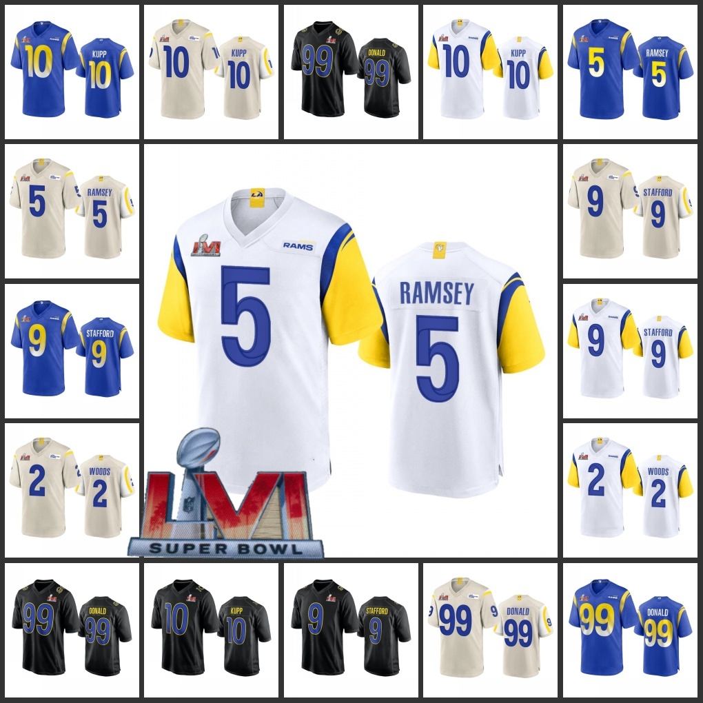 Los Angeles''Rams''Men Women Youth #2 Robert Woods 10 Cooper Kupp 99 Aaron Donald 9 Matthew Stafford 5 Jalen Ramsey Supe, Black
Los Angeles''Rams''Men Women Youth #2 Robert Woods 10 Cooper Kupp 99 Aaron Donald 9 Matthew Stafford 5 Jalen Ramsey Supe, Black