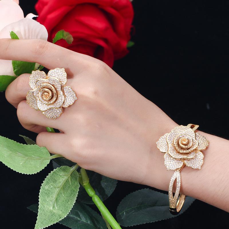 Trendy Clamper Bloom CZ Bangle Ring Set BSYA0077 Jewelry Women Bling Charm Elegant Bracelet Party Gold Silver Plated
Trendy Clamper Bloom CZ Bangle Ring Set BSYA0077 Jewelry Women Bling Charm Elegant Bracelet Party Gold Silver Plated