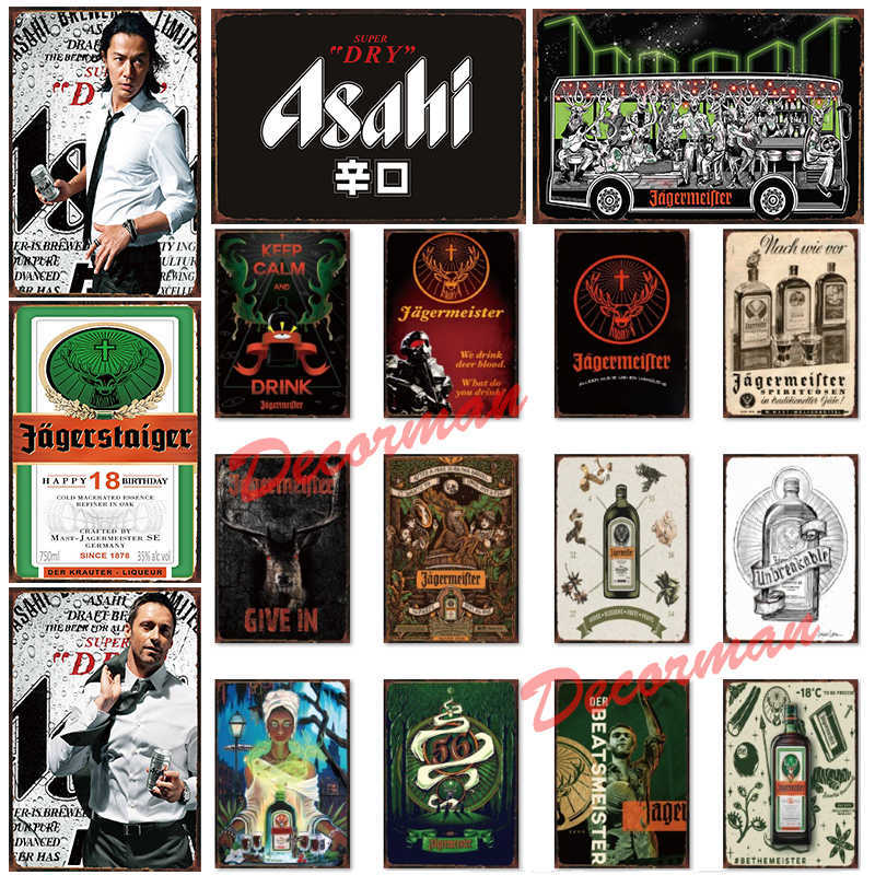 Germany Japan Beer Metal Tin Sign retro jagermeister Posters liqueur Painting Gift art decor Pub 20*30 CM